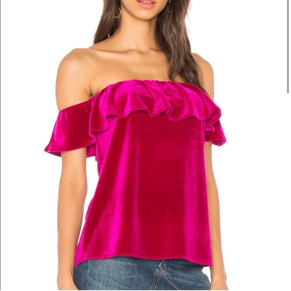 🌼 FINAL PRICE Amanda Uprichard Velvet Off Shoulder Top
